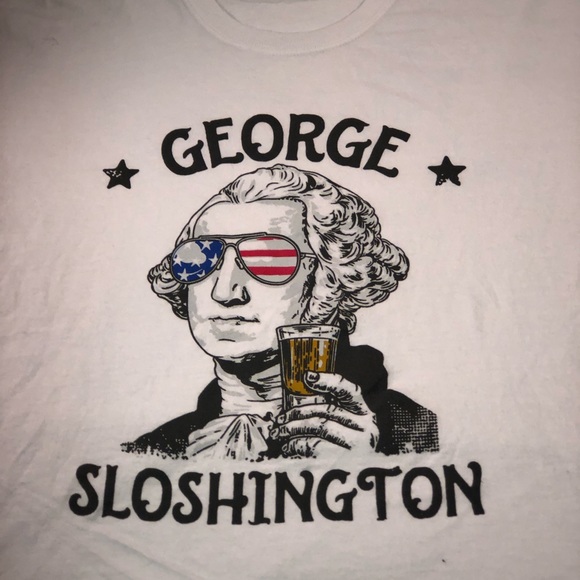 Men’s Gildan George Sloshington Graphic Short Sleeve T-Shirt Size Large White - Picture 2 of 5